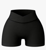 Black scrunch shorts